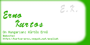 erno kurtos business card