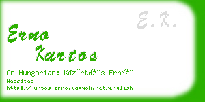 erno kurtos business card